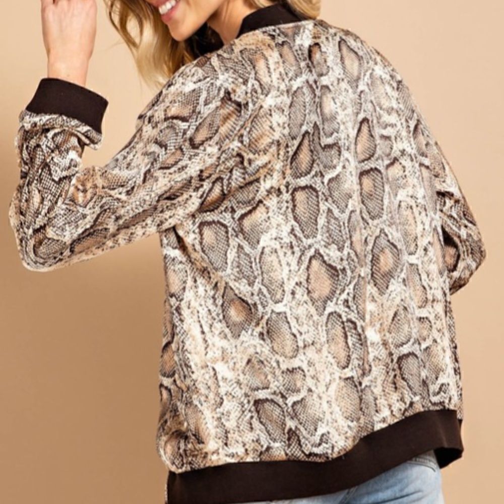 Python Print Bomber Jacket NWT - image 5